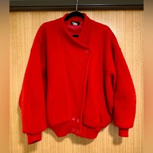 Vintage 100% Wool Double Breasted Knit Cardigan